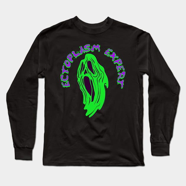 Ghost Hunting Ectoplasm Expert Long Sleeve T-Shirt by Curio Pop Relics